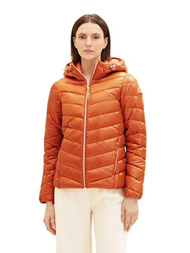 TOM TAILOR Damen 1036719 Lightweight Steppjacke mit Kapuze, 19772-gold Flame orange, M von TOM TAILOR