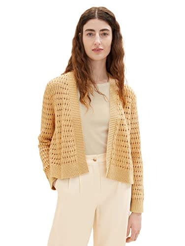 TOM TAILOR Damen 1036737 Cardigan Strickjacke, 31648 - Fawn Beige, XL von TOM TAILOR