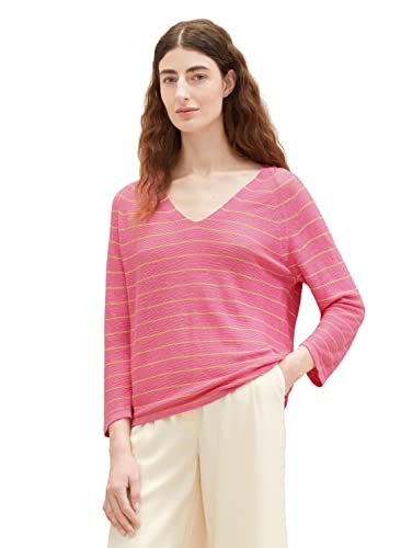 TOM TAILOR Damen 1036739 Pullover, 31727 - Pink Sand Stripe, 3XL von TOM TAILOR