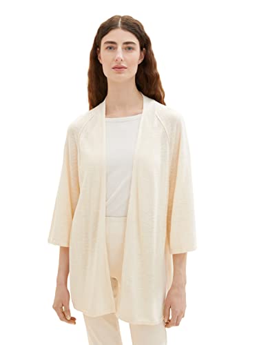 TOM TAILOR Damen 1036740 Cardigan Strickjacke, 31649 - Ivory Ecru, 3XL von TOM TAILOR