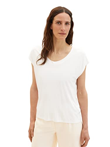 TOM TAILOR Damen 1036767 T-Shirt, 10315 - Whisper White, XXS von TOM TAILOR