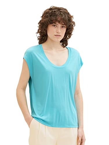 TOM TAILOR Damen 1036767 T-Shirt, 26007 - Teal Radiance, M von TOM TAILOR