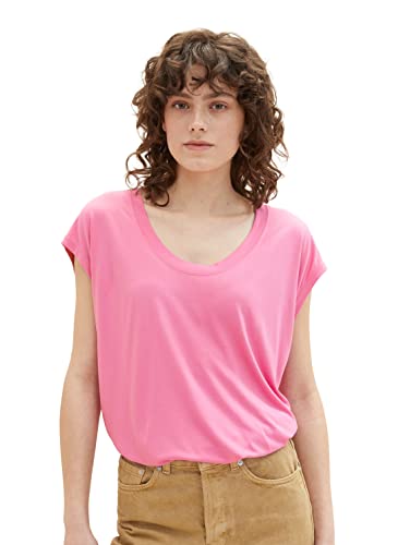 TOM TAILOR Damen 1036767 T-Shirt, 31647 - Nouveau Pink, L von TOM TAILOR
