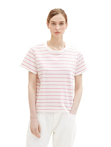 TOM TAILOR Damen 1036772 T-Shirt, 31726 - Offwhite Pink Stripe, XS TOM TAILOR Damen 1036772 T-Shirt, 31726 - Offwhite Pink Stripe, XS von TOM TAILOR