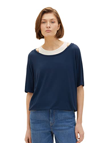 TOM TAILOR Damen 1036775 T-Shirt, 11758 - Midnight Sail, L von TOM TAILOR