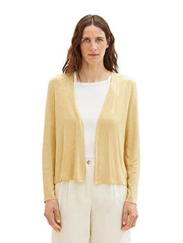 TOM TAILOR Damen Basic Sommer Cardigan, 31648 - Fawn Beige, L von TOM TAILOR