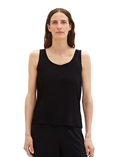 TOM TAILOR Damen 1036795 Top, 14482 - Deep Black, S von TOM TAILOR