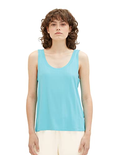 TOM TAILOR Damen 1036795 Top, 26007 - Teal Radiance, XL von TOM TAILOR