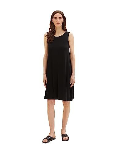 TOM TAILOR Damen 1036803 Basic Jerseykleid, 14482-Deep Black, 36 von TOM TAILOR