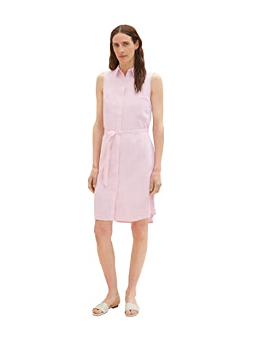 TOM TAILOR Damen 1036806 Blusenkleid mit Streifen & Gürtel, 31814-Lilac Candy, 44 von TOM TAILOR