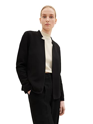 TOM TAILOR Damen 1036809 Blazer Jacke mit Struktur, 14482 - Deep Black, M von TOM TAILOR