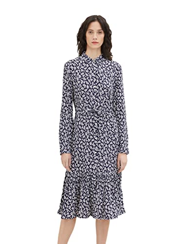 TOM TAILOR Damen 1036846 Kleid mit Muster, 31118 - Navy Floral Design, 46 von TOM TAILOR