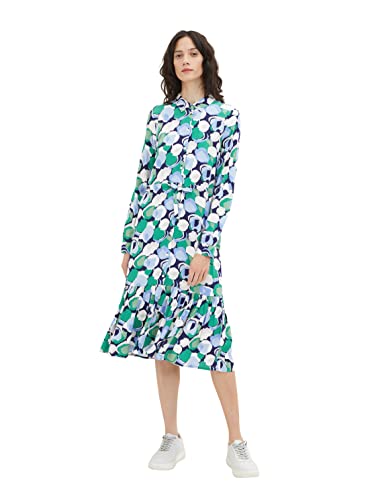 TOM TAILOR Damen 1036846 Kleid mit Muster, 31572 - Green Flower Design, 34 von TOM TAILOR