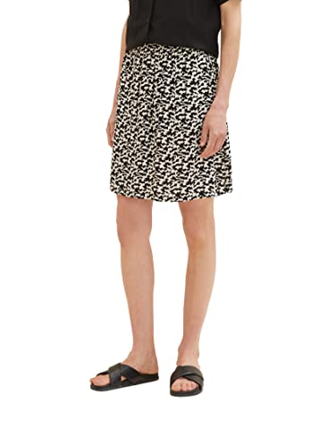 TOM TAILOR Damen 1036849 Mini Rock, 32148-Black Small Abstract Design, 34 von TOM TAILOR