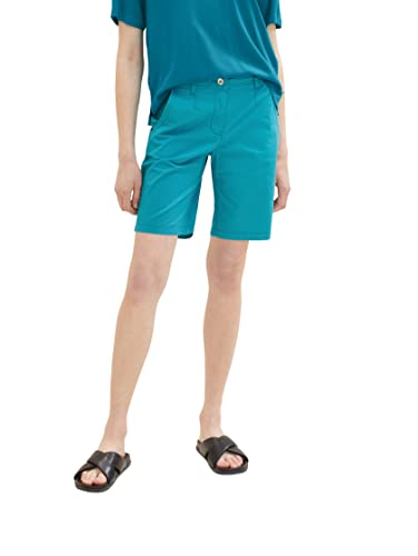 TOM TAILOR Damen 1036867 Chino Bermuda Shorts, 31668-Petrol Green, 36 von TOM TAILOR