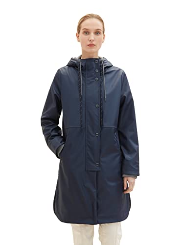 TOM TAILOR Damen 1036936 Regenmantel mit Kapuze, 10668 - Sky Captain Blue, M von TOM TAILOR