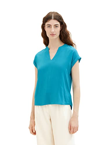 TOM TAILOR Damen 1037231 Basic Bluse, 31668-Petrol Green, 34 von TOM TAILOR