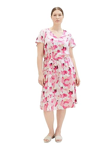 TOM TAILOR Damen 1037301 Plussize Kleid, 31803 - Pink Shapes Design, 48 Große Größen von TOM TAILOR