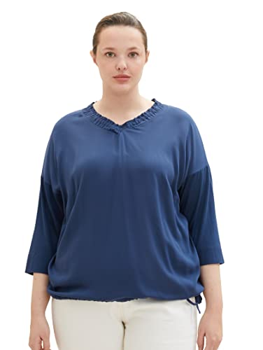 TOM TAILOR Damen 1037311 Plussize T-Shirt, 11758 - Midnight Sail, 46 Große Größen von TOM TAILOR