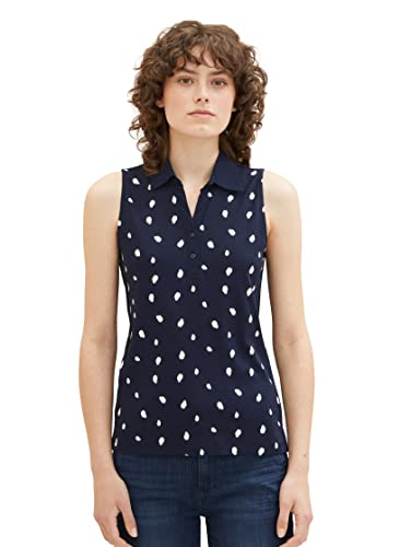 TOM TAILOR Damen 1037379 Polo Top, 32674-Navy Offwhite Dot Design, XXL TOM TAILOR Damen 1037379 Polo Top, 32674-Navy Offwhite Dot Design, XXL von TOM TAILOR