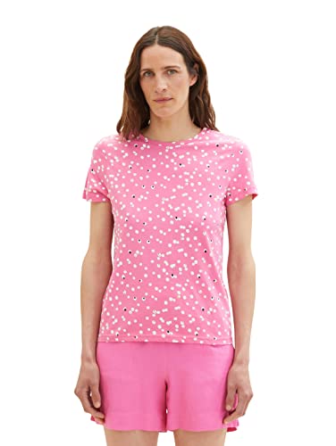 TOM TAILOR Damen 1037400 T-Shirt, 32648 - Pink Dot Design, 3XL von TOM TAILOR