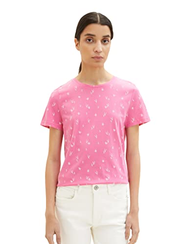 TOM TAILOR Damen 1037400 T-Shirt, 32689 - Pink Mixed Flower Design, XS von TOM TAILOR