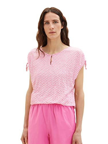 TOM TAILOR Damen 1037423 T-Shirt, 32652 - Pink Minimal Design, L von TOM TAILOR