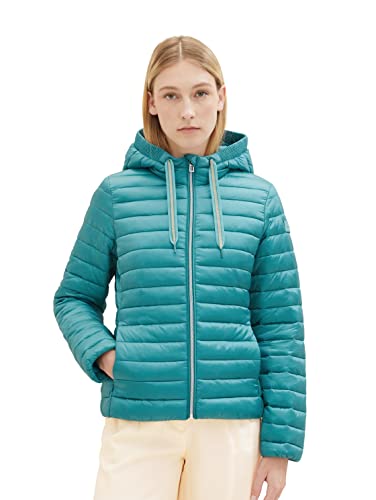 TOM TAILOR Damen 1037478 Lightweight Steppjacke mit Kapuze, 21178-ever Green, M von TOM TAILOR