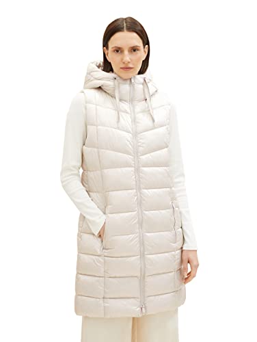 TOM TAILOR Damen 1037486 Longstyle Puffer-Steppweste, 16339-clouds Grey, M TOM TAILOR Damen 1037486 Longstyle Puffer-Steppweste, 16339-clouds Grey, M von TOM TAILOR