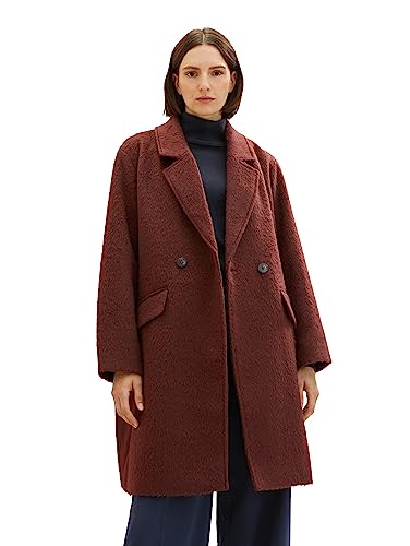 TOM TAILOR Damen 1037555 Loose Fit Mantel, 30337-raisin, XL von TOM TAILOR