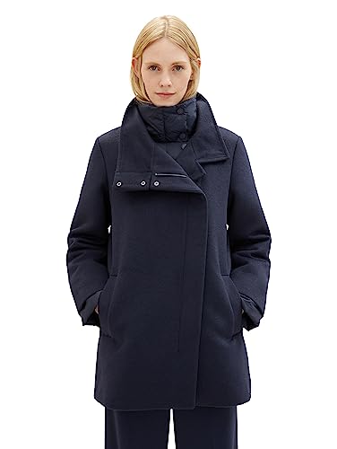 TOM TAILOR Damen 1037558 Mantel mit Stehkragen, 10668-sky Captain Blue, XXL von TOM TAILOR