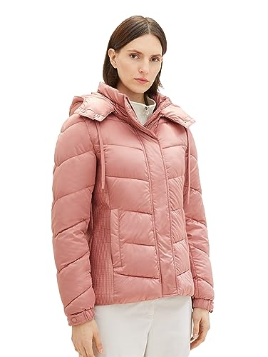 TOM TAILOR Damen 1037565 Steppjacke mit Abnehmbarer Kapuze, 32224-fading Rose, L von TOM TAILOR