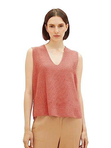 TOM TAILOR Damen 1037739 Pullunder Mir V-Ausschnitt, 33157-fading Rose Melange, XL von TOM TAILOR