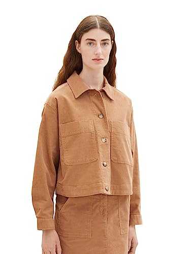 TOM TAILOR Damen 1037910 Cord Blazer Jacke mit Brusttaschen, 32171-blush Mahogany, 40 von TOM TAILOR