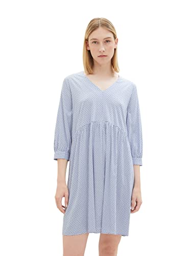 TOM TAILOR Damen 1037933 Kleid mit V-Ausschnitt, 33768-blue Geometrical Design, 40 von TOM TAILOR