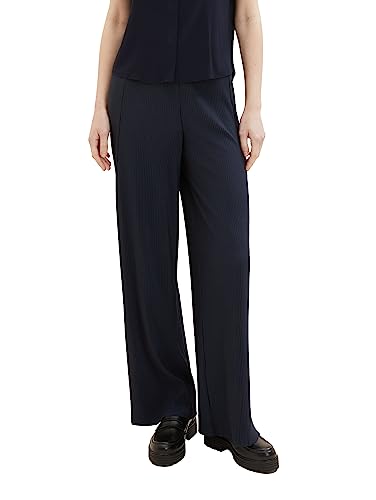 TOM TAILOR Damen 1038015 Plissee Hose mit weitem Bein, 10668-sky Captain Blue, 34/30 von TOM TAILOR