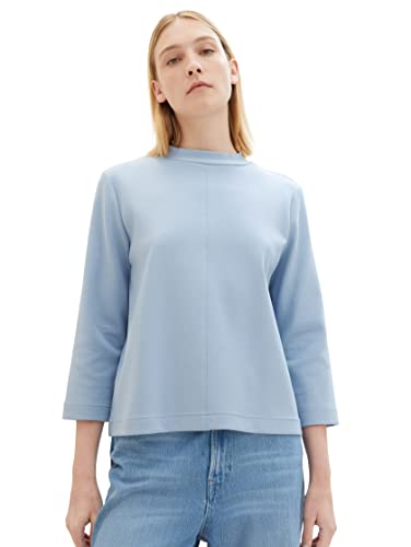 TOM TAILOR Damen 1038021 T-Shirt mit 3/4-Arm & Stehkragen, 26320-stonington Blue, XS TOM TAILOR Damen 1038021 T-Shirt mit 3/4-Arm & Stehkragen, 26320-stonington Blue, XS von TOM TAILOR