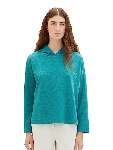 TOM TAILOR Damen 1038187 Basic Sweatshirt Hoodie, 21178-ever Green, L von TOM TAILOR
