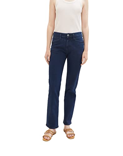 TOM TAILOR Damen 1038331 Kate Straight Fit Jeans, 10114-Clean Dark Stone Blue Denim, 26/30 von TOM TAILOR