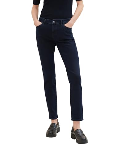 TOM TAILOR Damen 1038347 Tapered Relaxed Jeans, 10173-dark Stone Blue Black Denim, 25/32 von TOM TAILOR