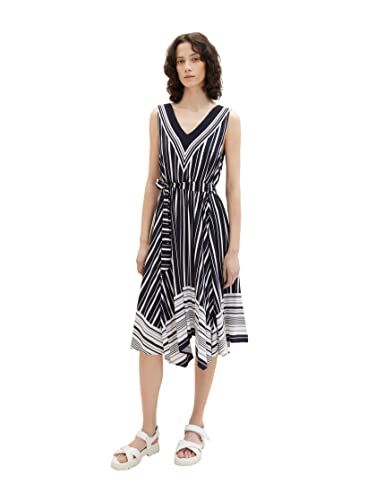 TOM TAILOR Damen 1038419 Sommerkleid mit Streifen, 27974-Navy White Vertical Stripe, 46 TOM TAILOR Damen 1038419 Sommerkleid mit Streifen, 27974-Navy White Vertical Stripe, 46 von TOM TAILOR