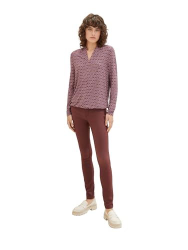 TOM TAILOR Damen 1038522 Alexa Skinny Jeans in Leder-Optik, 30337-raisin, 26/32 von TOM TAILOR