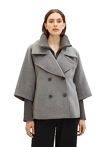 TOM TAILOR Damen 1038677 Cape Jacke, 33761-dark Grey Melange, XXXL von TOM TAILOR