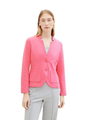 TOM TAILOR Damen Basic Ottoman Blazer mit Taschen, 15799 - Carmine Pink, L von TOM TAILOR