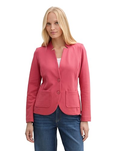 TOM TAILOR Damen 1038703 Basic Ottoman Blazer mit Taschen, 11016 - Berry Red, L von TOM TAILOR