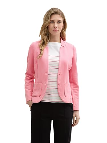 TOM TAILOR Damen 1038703 Basic Ottoman Blazer mit Taschen, 15116 - Bright Rose, XS von TOM TAILOR