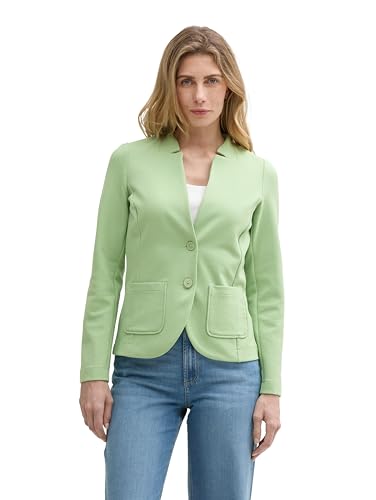 TOM TAILOR Damen 1038703 Basic Ottoman Blazer mit Taschen, 37116 - True Green, L von TOM TAILOR