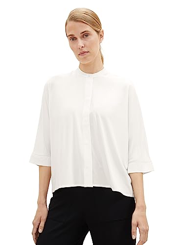 TOM TAILOR Damen 1038707 Loose Fit Basic Bluse, 10315-Whisper White, 38 von TOM TAILOR