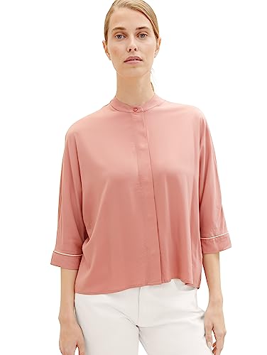 TOM TAILOR Damen 1038707 Loose Fit Basic Bluse, 32224-fading Rose, 38 von TOM TAILOR