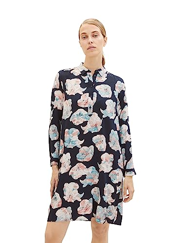 TOM TAILOR Damen 1038713 Kleid mit Knopfleiste & Kragen, 32413-tie dye Flower Design, 36 von TOM TAILOR